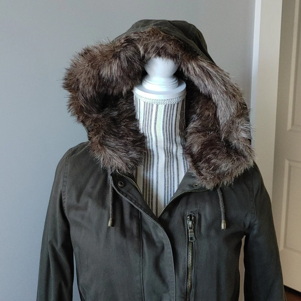 Banana Republic Faux Fur Utility Coatp - Picture 2 of 8